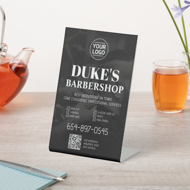 Barbershop Services Custom Pedestal-Zeichen Sockelschild (In SItu)