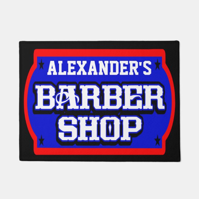 Barbershop Sign Personalize Fußmatte (Vorderseite)