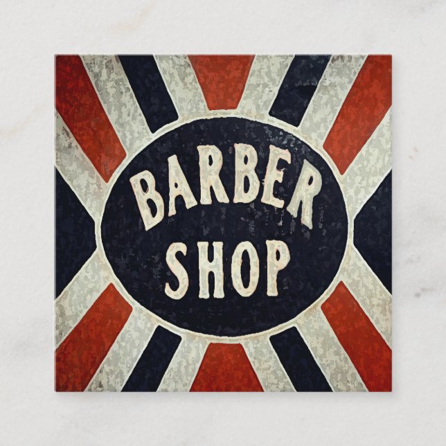 Barbershop Sign Square personalisieren Quadratische Visitenkarte (Vorderseite)