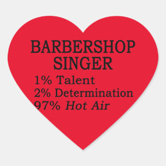 Barbershop Singer Hot Air Heart Sticker