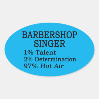 Barbershop Singer Hot Air Oval Aufkleber