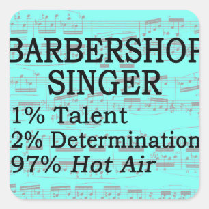 Barbershop Singer Hot Air Square Sticker