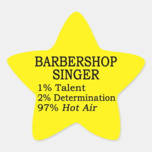 Barbershop Singer Hot Air Star Sticker