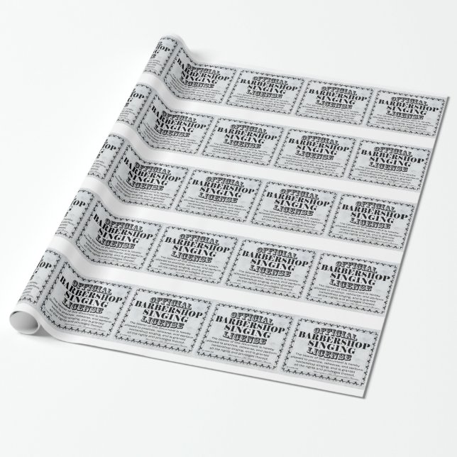 Barbershop Singlizenz Geschenkpapier (Ungerollt)