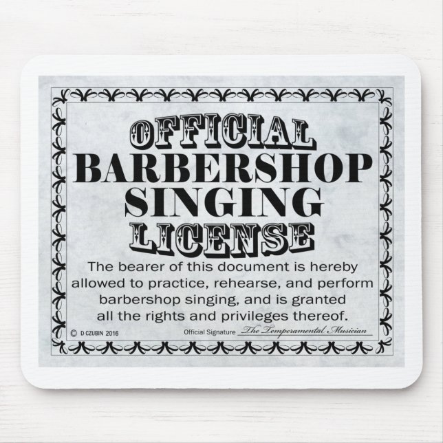 Barbershop Singlizenz Mousepad (Vorne)