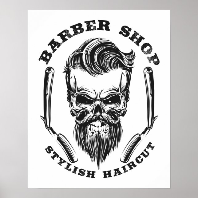 Barbershop Skull Poster (Vorne)
