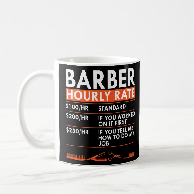 Barbershop-Stundensatz Friseur-Kutter Arbeit Ra Kaffeetasse (Links)