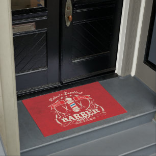 Barbershop Stylist Barber Eintritt Door Mat Red Fußmatte