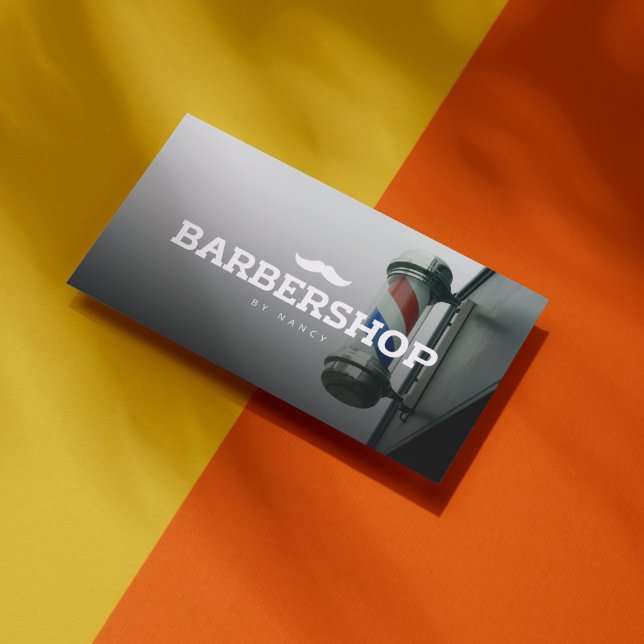 Barbershop zum Foto von Stollen und Mustache-Logo Visitenkarte (Von Creator hochgeladen)
