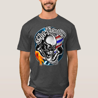 Barberskull mit flammendem Razor 1 T-Shirt