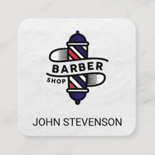 Barberstange Friseursalon Holz Quadratische Visitenkarte