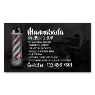 Barberstangen-Logos Lieferung Shop individuelles F Magnetische Visitenkarte