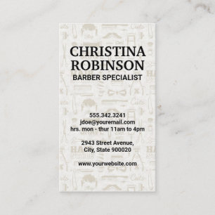Barbertools und Symbolmuster Visitenkarte