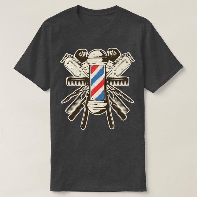 Barberzubehör Bartscherer Shave Beard Hairsty T-Shirt (Design vorne)