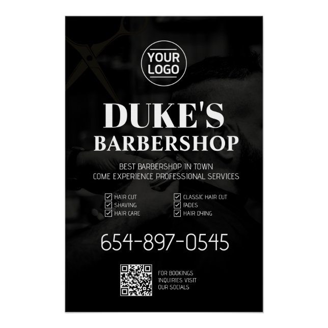 Barbeshop Services Custom Glossy Poster (Vorderseite)