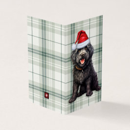 Barbet Christmas Dog Green Holiday Kariert