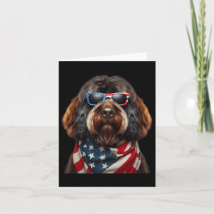 Barbet Dog 4. Juli Amerikanische Unabhängigkeitsta Karte