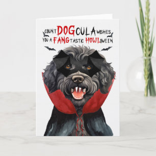 Barbet Dog Funny Count DOGcula Halloween Feiertagskarte