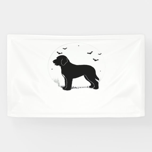 Barbet Dog - Halloween-Mond-Silhouette Oversifizie Banner (Horizontal)