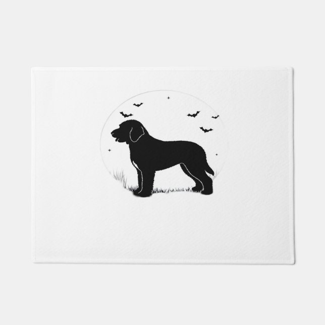 Barbet Dog - Halloween-Mond-Silhouette Oversifizie Fußmatte (Vorderseite)