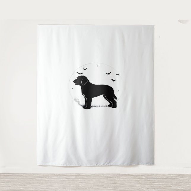 Barbet Dog - Halloween-Mond-Silhouette Oversifizie Wandteppich (Vorderseite)