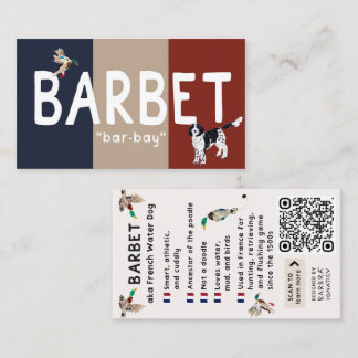 BARBET Dog Info Card Visitenkarte