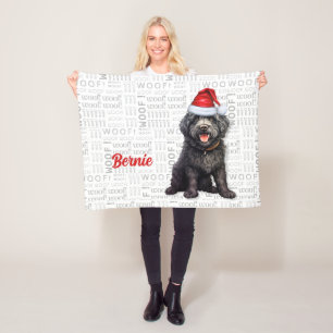 Barbet Dog mit dem Namen Weihnachtsfeiertag Fleecedecke