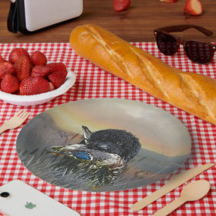 Barbet, französischer Wasserdog Pappteller