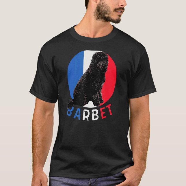 Barbet Französischer Wasserhund mit französischer  T-Shirt (Vorderseite)