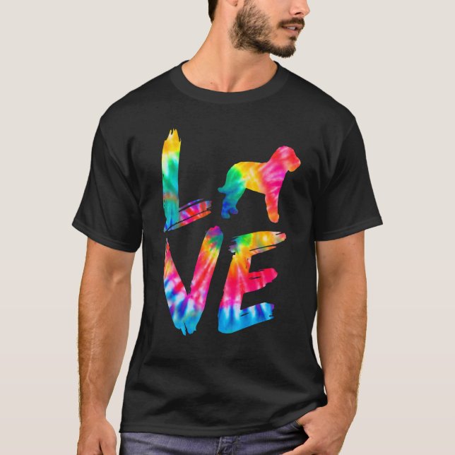 Barbet Gefärbte Krawatte Liebe Dog Mama Vater T-Shirt (Vorderseite)