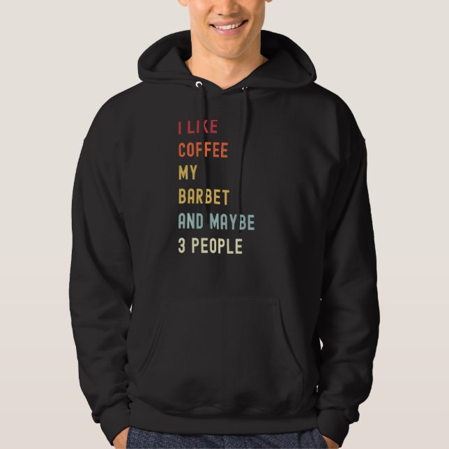 Barbet Retro Hund und Kaffee Hoodie (Vorderseite)