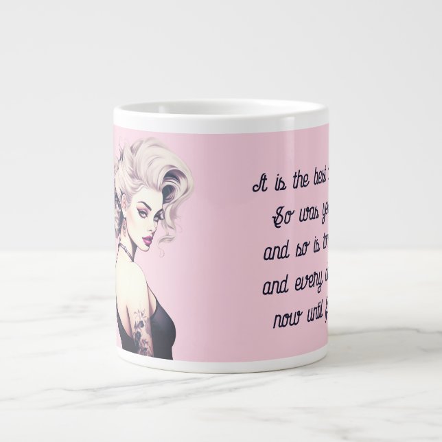 Barbie-Inspiriert Button-Up Jumbo-Tasse (Vorderseite)