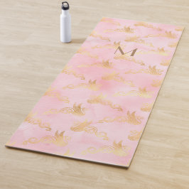 Barbie Pink Gold Floral Celestial Feiern Yogamatte