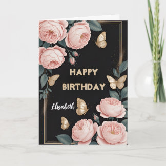 Barbie pink roses flowers karte