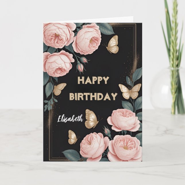 Barbie pink roses flowers karte (Vorderseite)