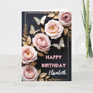 Barbie pink roses flowers karte