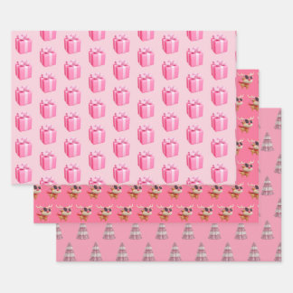 Barbie Pink Weihnachtswrapping Papier 3 Blatt