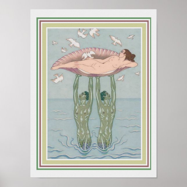 Barbier Art Deco "Aphrodite" 12 x 16 Poster (Vorne)