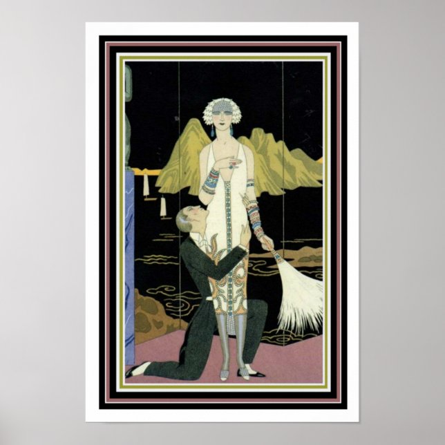 Barbier Art Deco Print 13 x 19 Poster (Vorne)