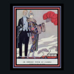 Barbier Art Deco "Verlassend für das Casino" 16 x  Poster<br><div class="desc">Schöne,  französische Art Deco Print von George Barbier mit dem Titel "Le Depart Pour Le Casino" 16 x 20</div>