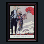 Barbier Art Deco "Verlassend für das Casino" 16 x  Poster<br><div class="desc">Schöne,  französische Art Deco Print von George Barbier mit dem Titel "Le Depart Pour Le Casino" 16 x 20</div>