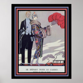 Barbier Art Deco "Verlassend für das Casino" 16 x  Poster