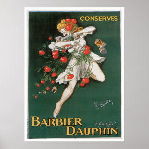 Barbier Dauphin bewahrt Vintage Küche und Kunst Poster