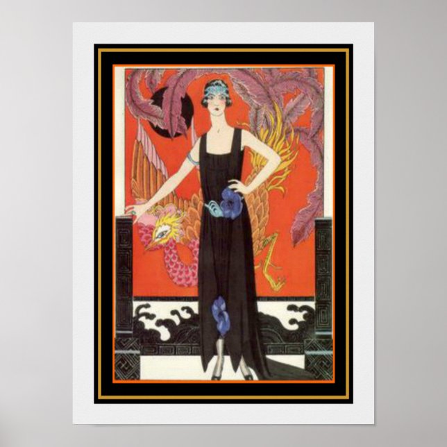 Barbier "Glam Girl" Art Deco Print 12 x 16 Poster (Vorne)