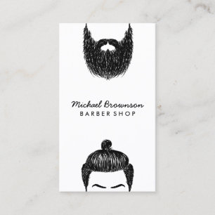Barbier Hipster Bart Schnurrbart QR-Code Visitenkarte