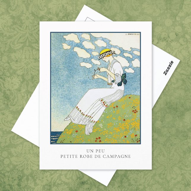 Barbier Little White Dress Französisch Mode Postkarte (Von Creator hochgeladen)