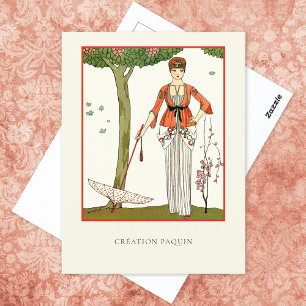 Barbier Paquin französische Mode Postkarte