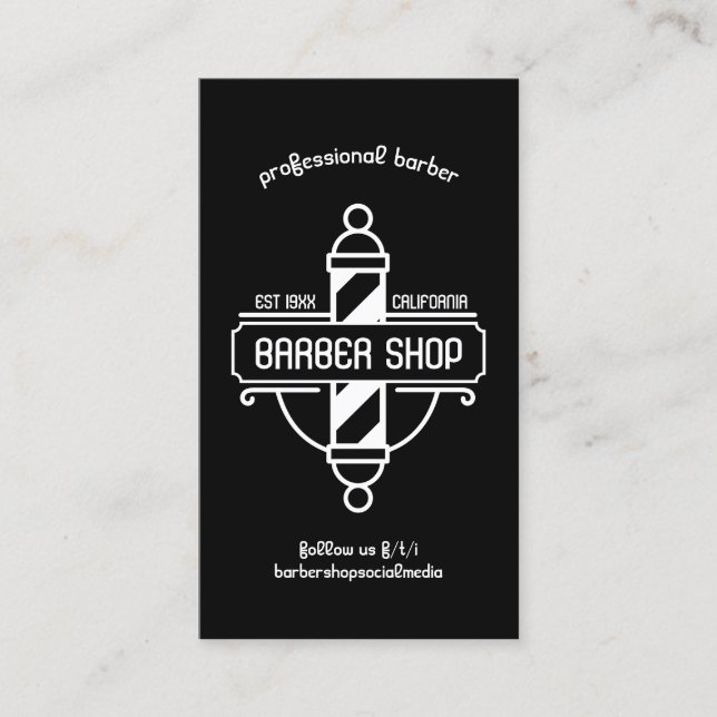 Barbier-Termine im alten Stil Visitenkarte (Vorderseite)