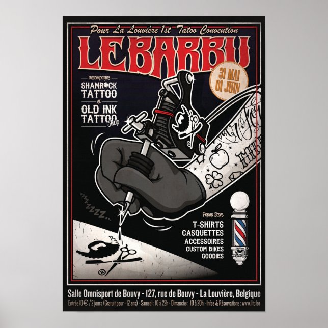 BARBU's Popup Store & Tattoo Convention Poster (Vorne)