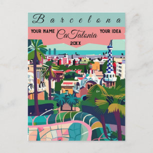 Barceloma Reise Postkarten Kunst, Katalonien Reise